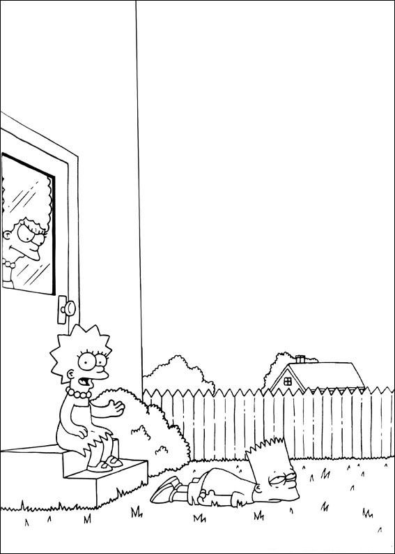 Plansa de colorat cu Familia Simpsons 2 12